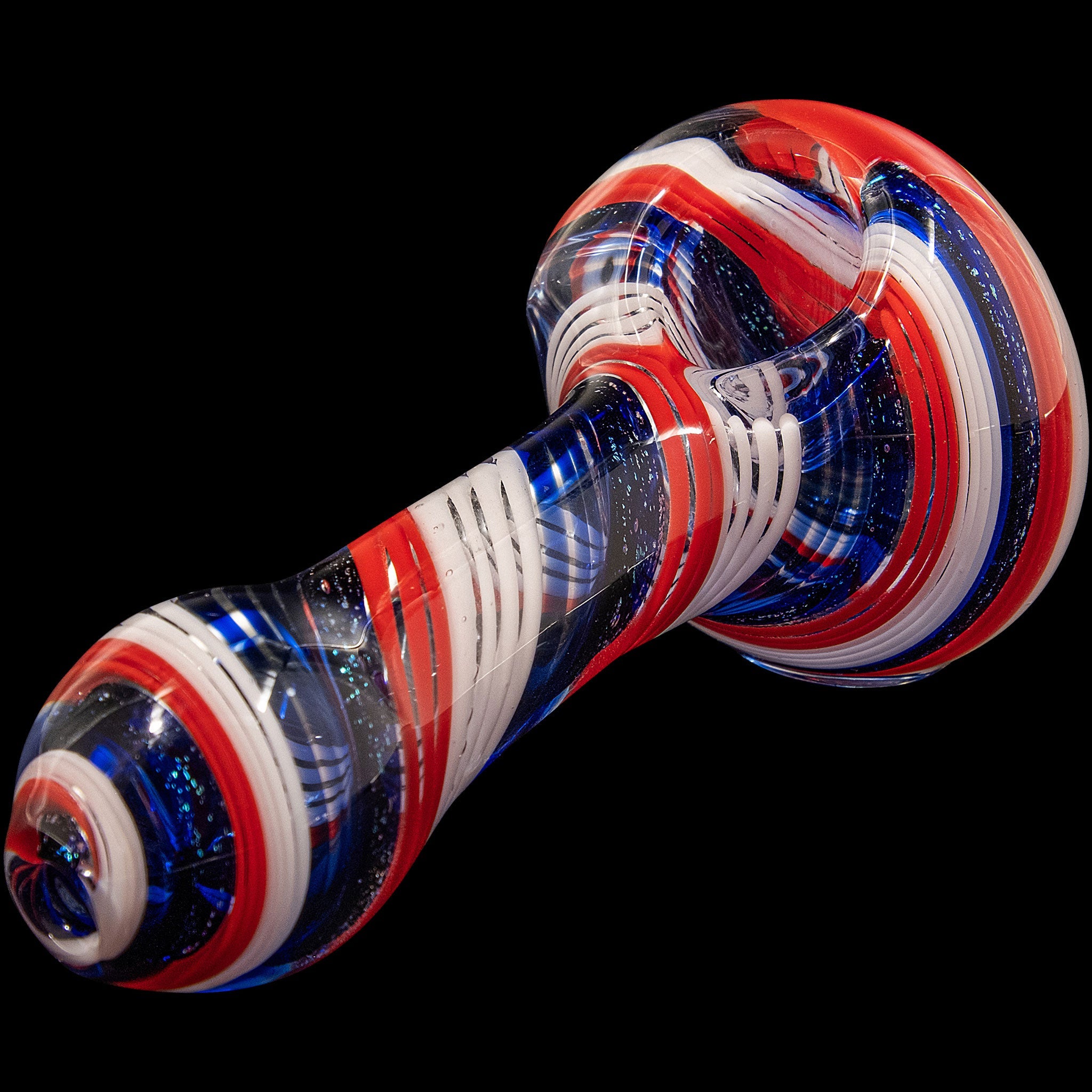 "Stars and Stripes" Glass Spoon Pipe - Discreet Smoker