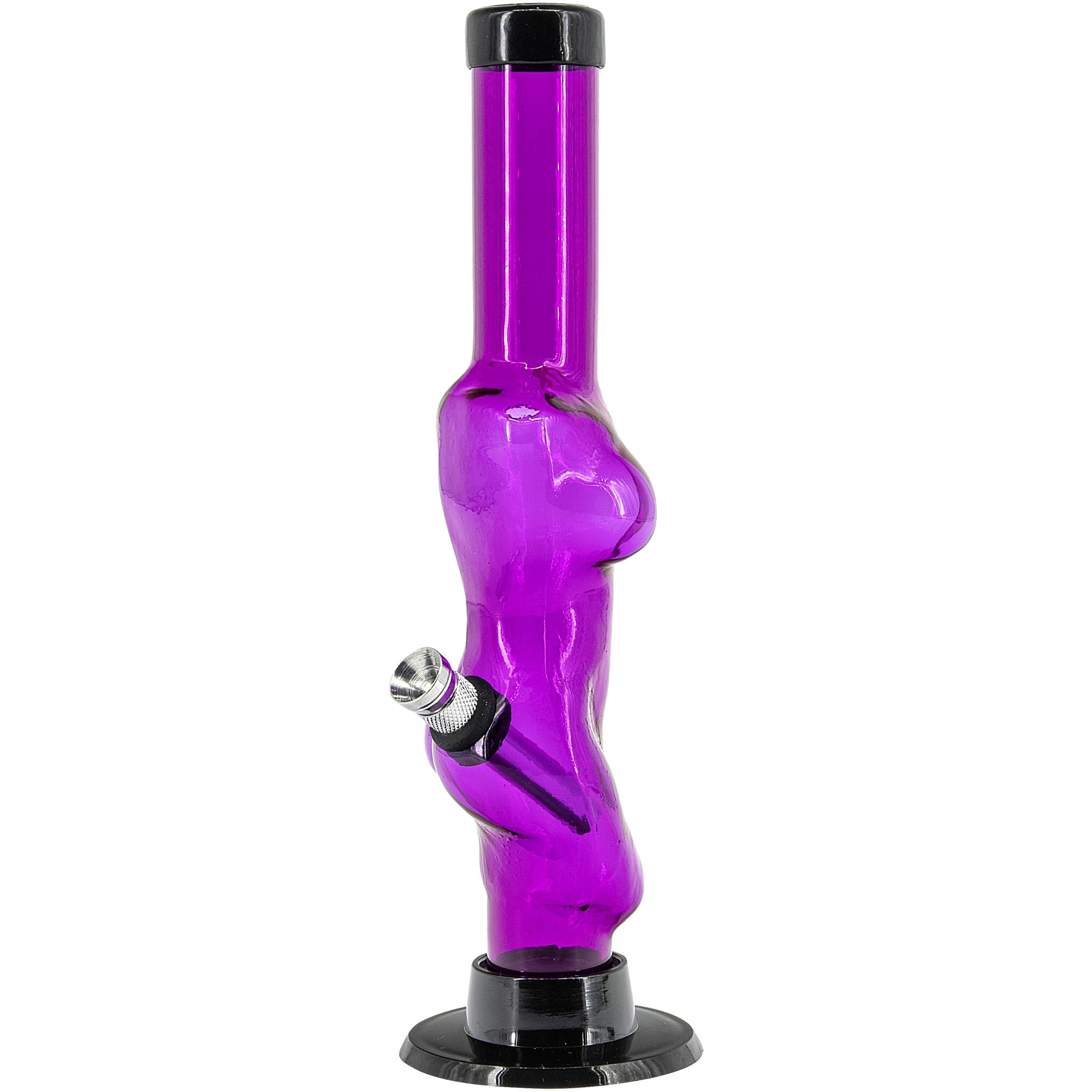 JM Enterprises 8" Acrylic Lady Contour Bong - Multiple Colors - Discreet Smoker