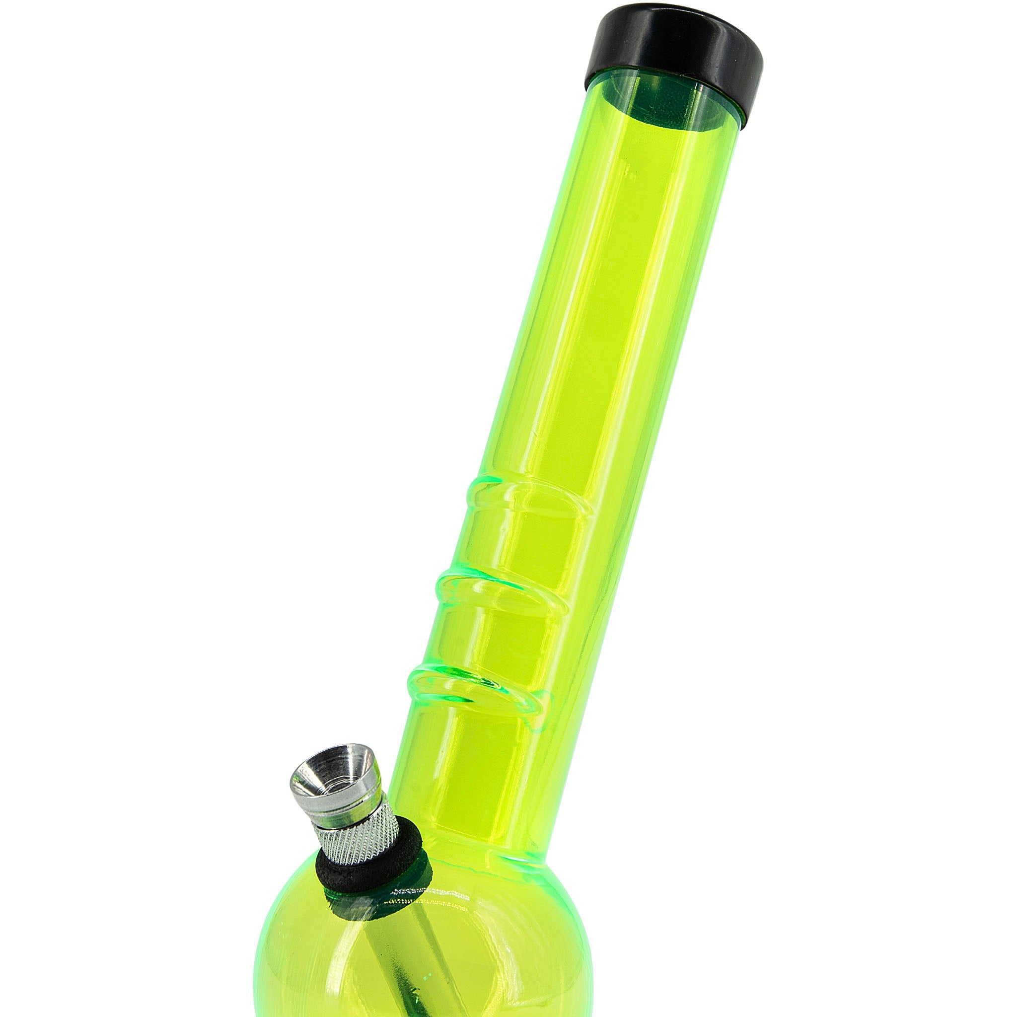 JM Enterprises 8" Acrylic Angled Neck Bubble Bong - Multiple Colors - Discreet Smoker
