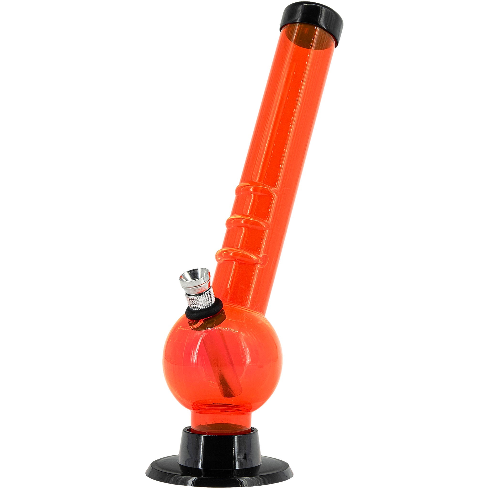 JM Enterprises 8" Acrylic Angled Neck Bubble Bong - Multiple Colors - Discreet Smoker