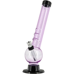 JM Enterprises 8" Acrylic Angled Neck Bubble Bong - Multiple Colors - Discreet Smoker