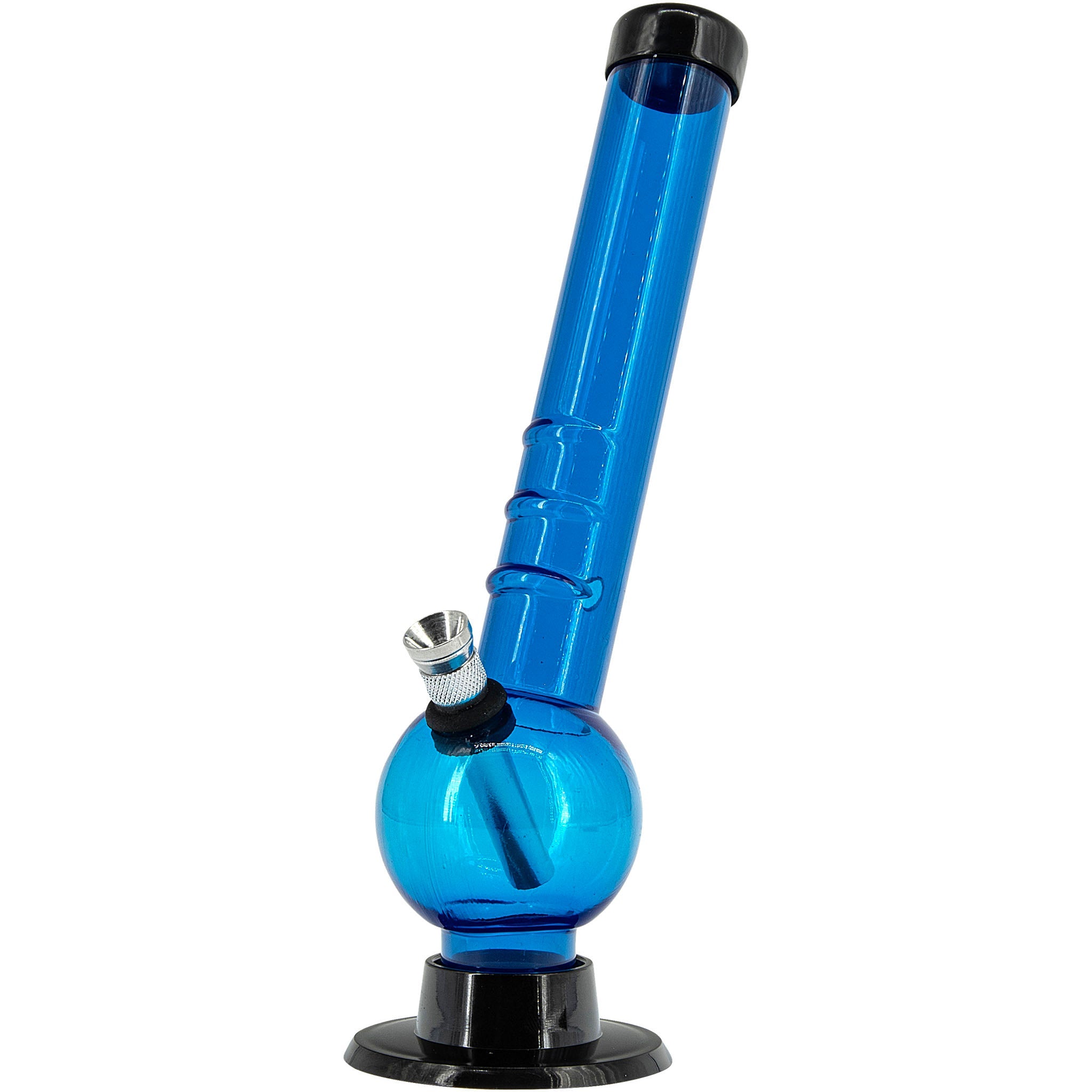JM Enterprises 8" Acrylic Angled Neck Bubble Bong - Multiple Colors - Discreet Smoker
