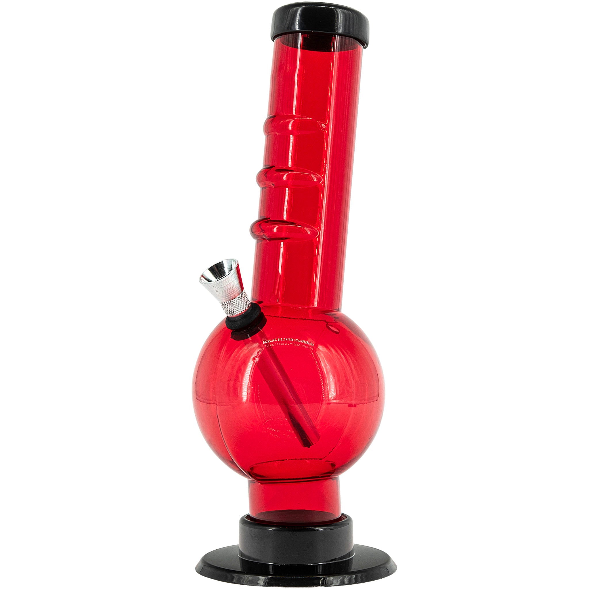 JM Enterprises 9-12" Acrylic Angled Neck Straight Tube Bubble Bong - Multiple Colors - Discreet Smoker
