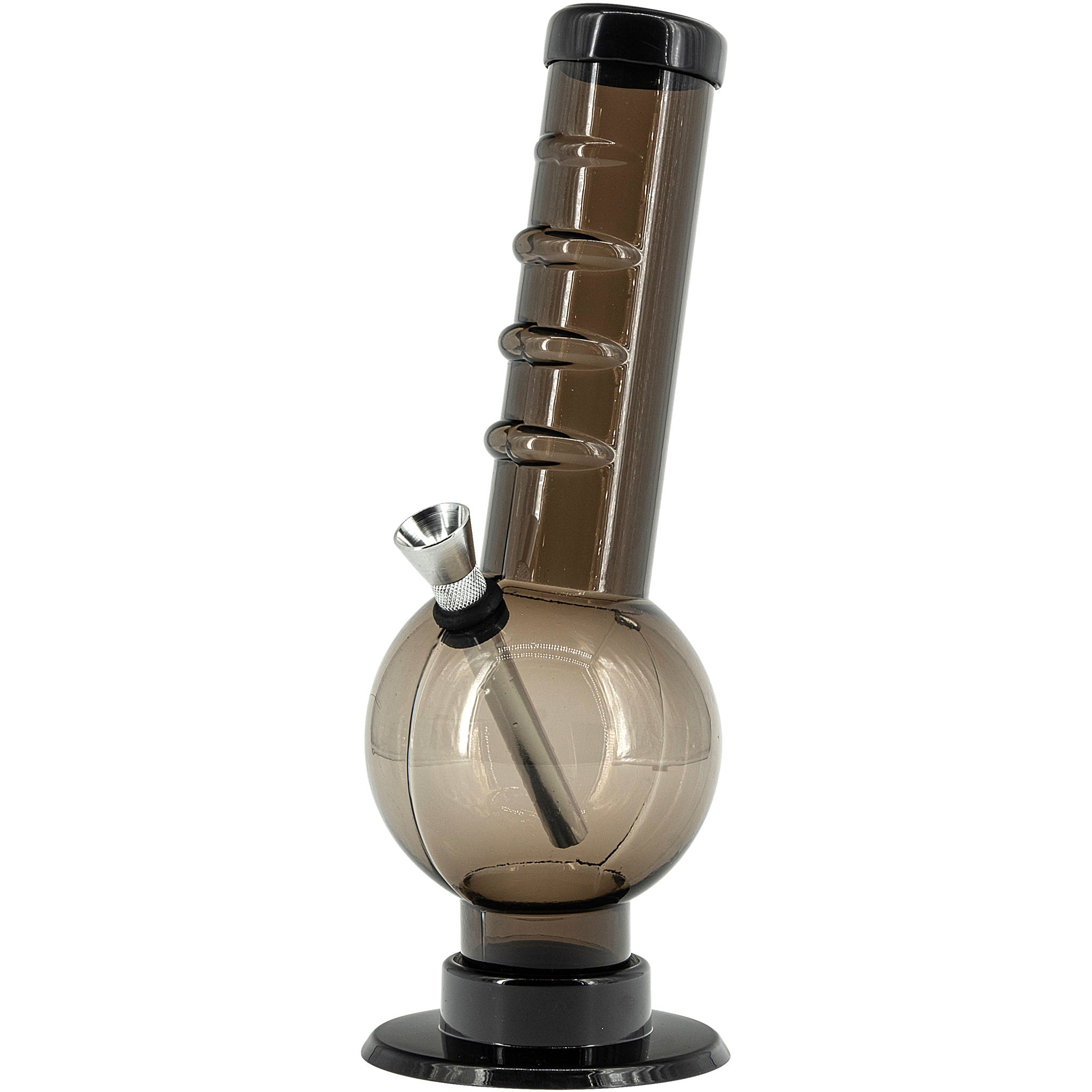 JM Enterprises 9-12" Acrylic Angled Neck Straight Tube Bubble Bong - Multiple Colors - Discreet Smoker