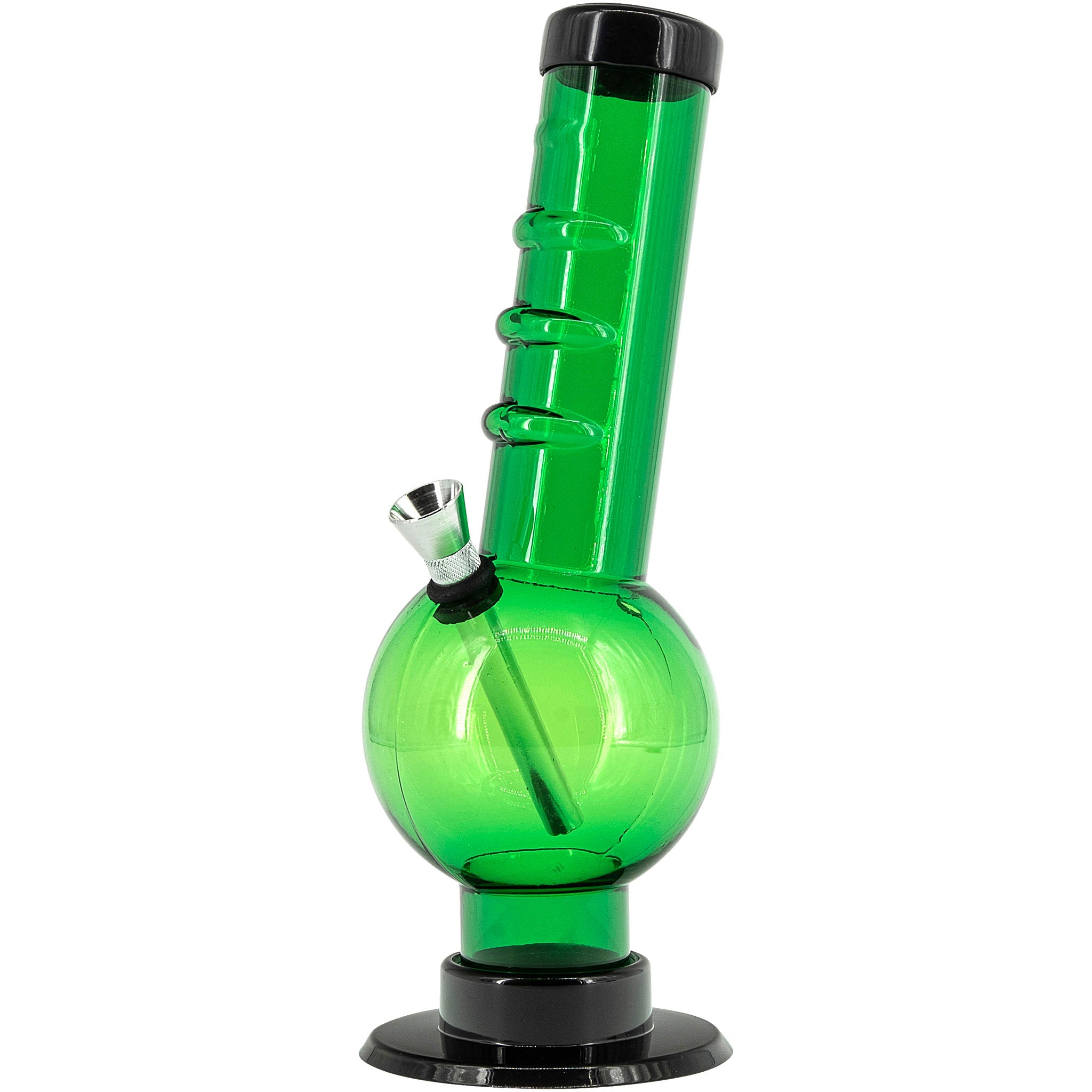 JM Enterprises 9-12" Acrylic Angled Neck Straight Tube Bubble Bong - Multiple Colors - Discreet Smoker