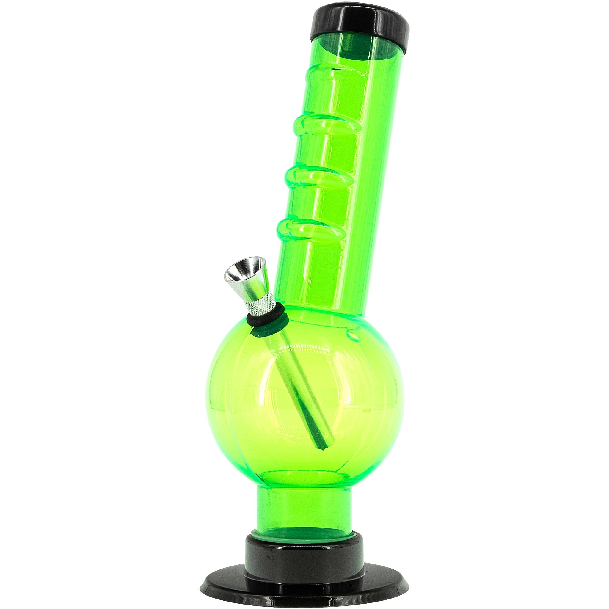JM Enterprises 9-12" Acrylic Angled Neck Straight Tube Bubble Bong - Multiple Colors - Discreet Smoker