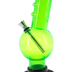 JM Enterprises 9-12" Acrylic Angled Neck Straight Tube Bubble Bong - Multiple Colors - Discreet Smoker