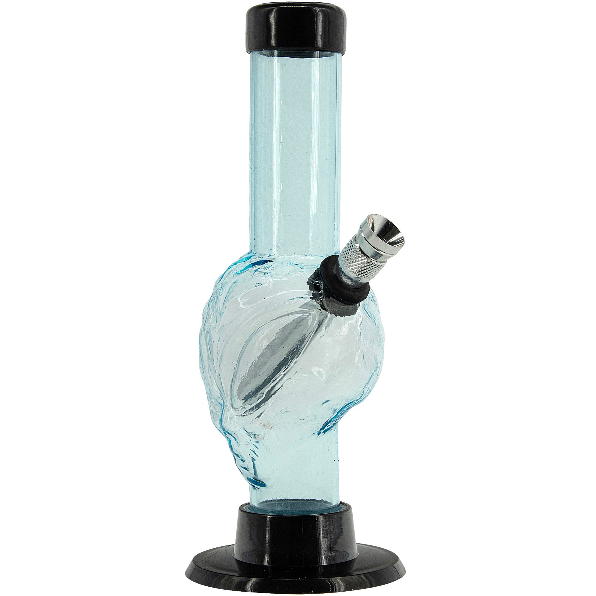 JM Enterprises Mini Skull Acrylic Bong - 6" Tall - Multiple Colors - Discreet Smoker
