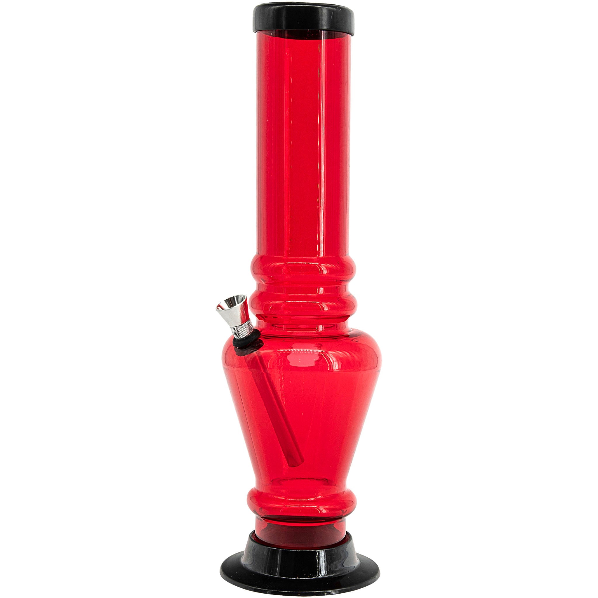 JM Enterprises 12" Acrylic Vase Base Bong - Multiple Colors - Discreet Smoker