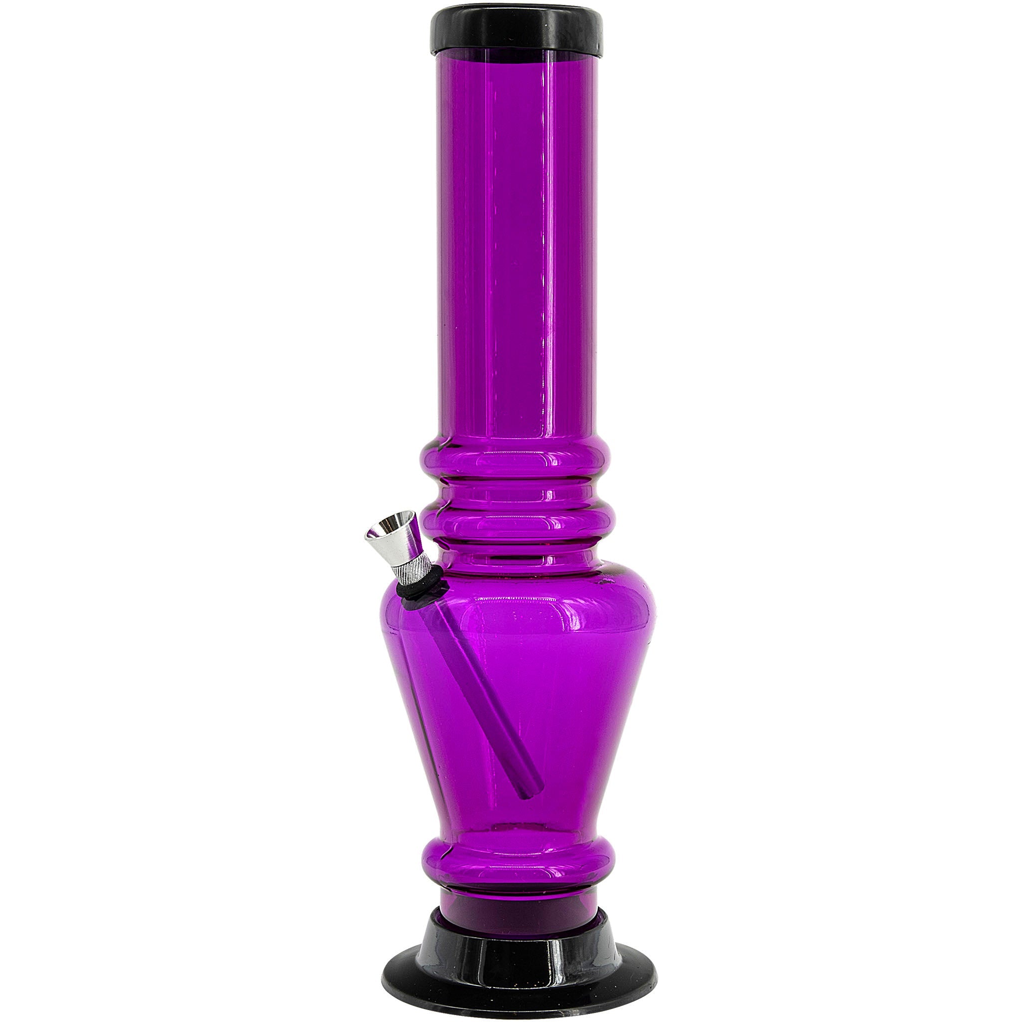 JM Enterprises 12" Acrylic Vase Base Bong - Multiple Colors - Discreet Smoker