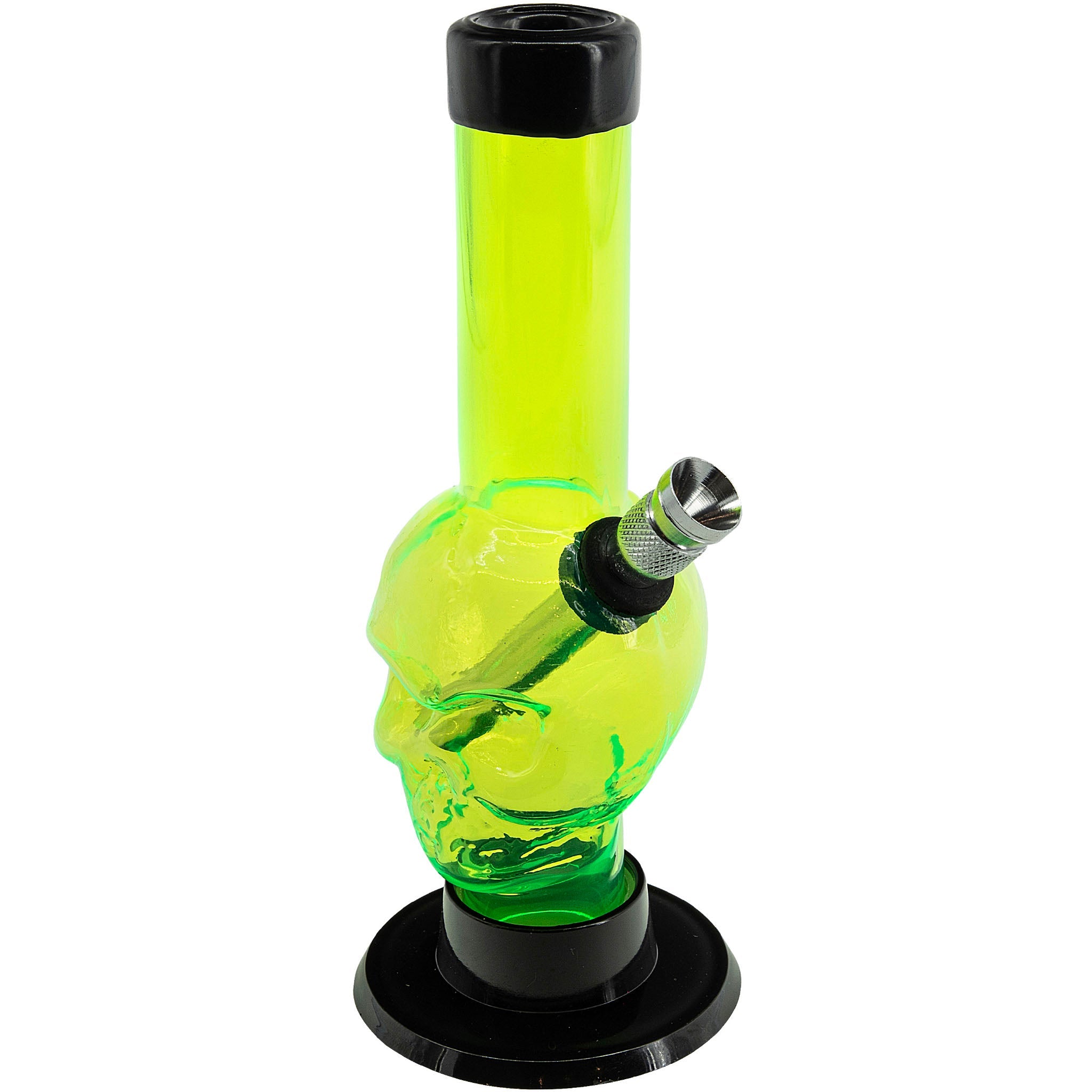 JM Enterprises Mini Alien Head Acrylic Bong - 6" Tall - Multiple Colors - Discreet Smoker
