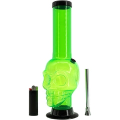 JM Enterprises 12-15" Acrylic Skull Chamber Bong - Multiple Colors - Discreet Smoker