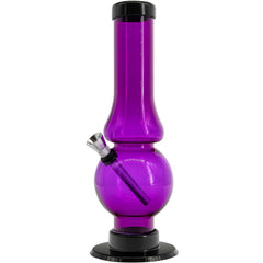 JM Enterprises 6-9" Acrylic Straight Tube Bubble Flare Bong - Multiple Colors - Discreet Smoker