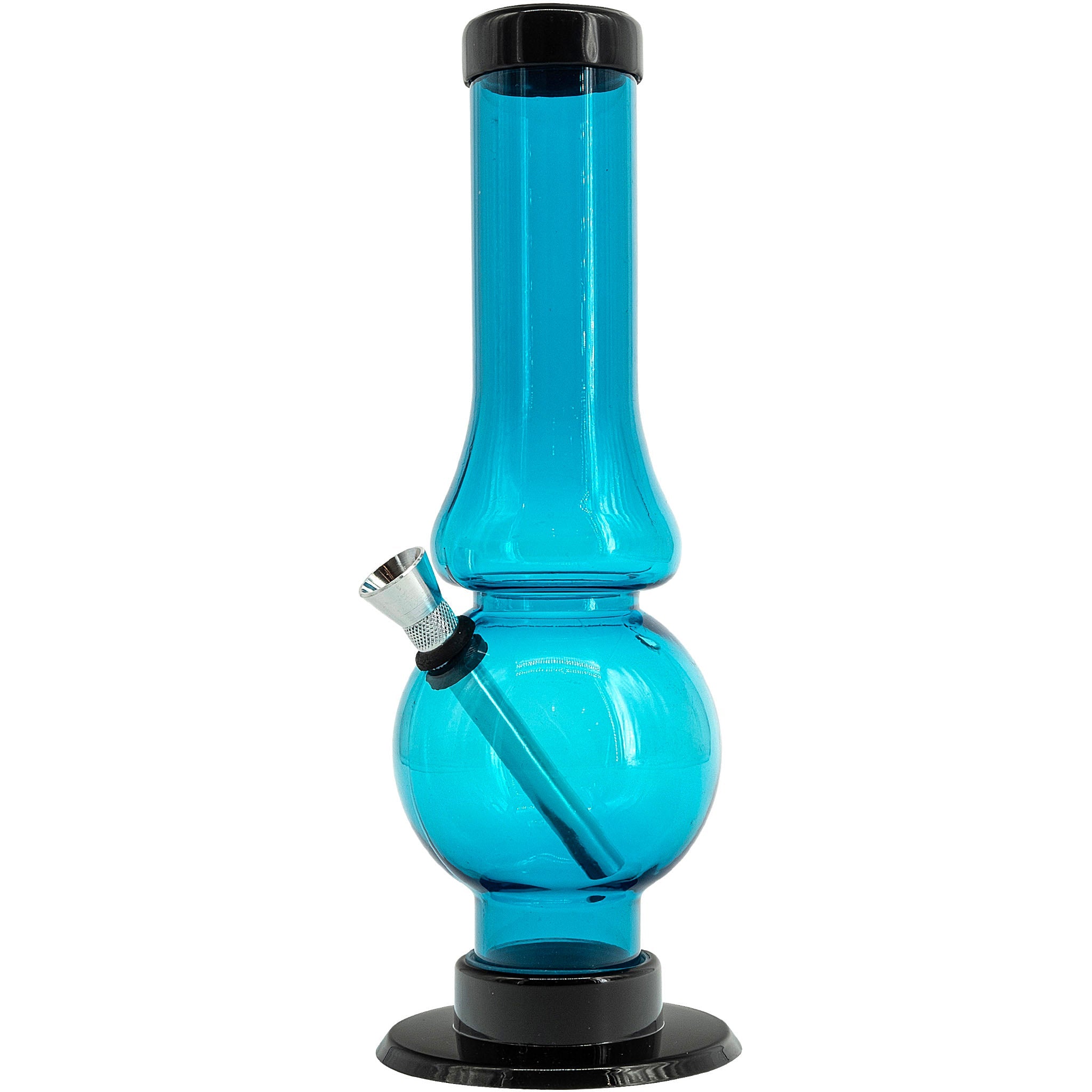 JM Enterprises 6-9" Acrylic Straight Tube Bubble Flare Bong - Multiple Colors - Discreet Smoker