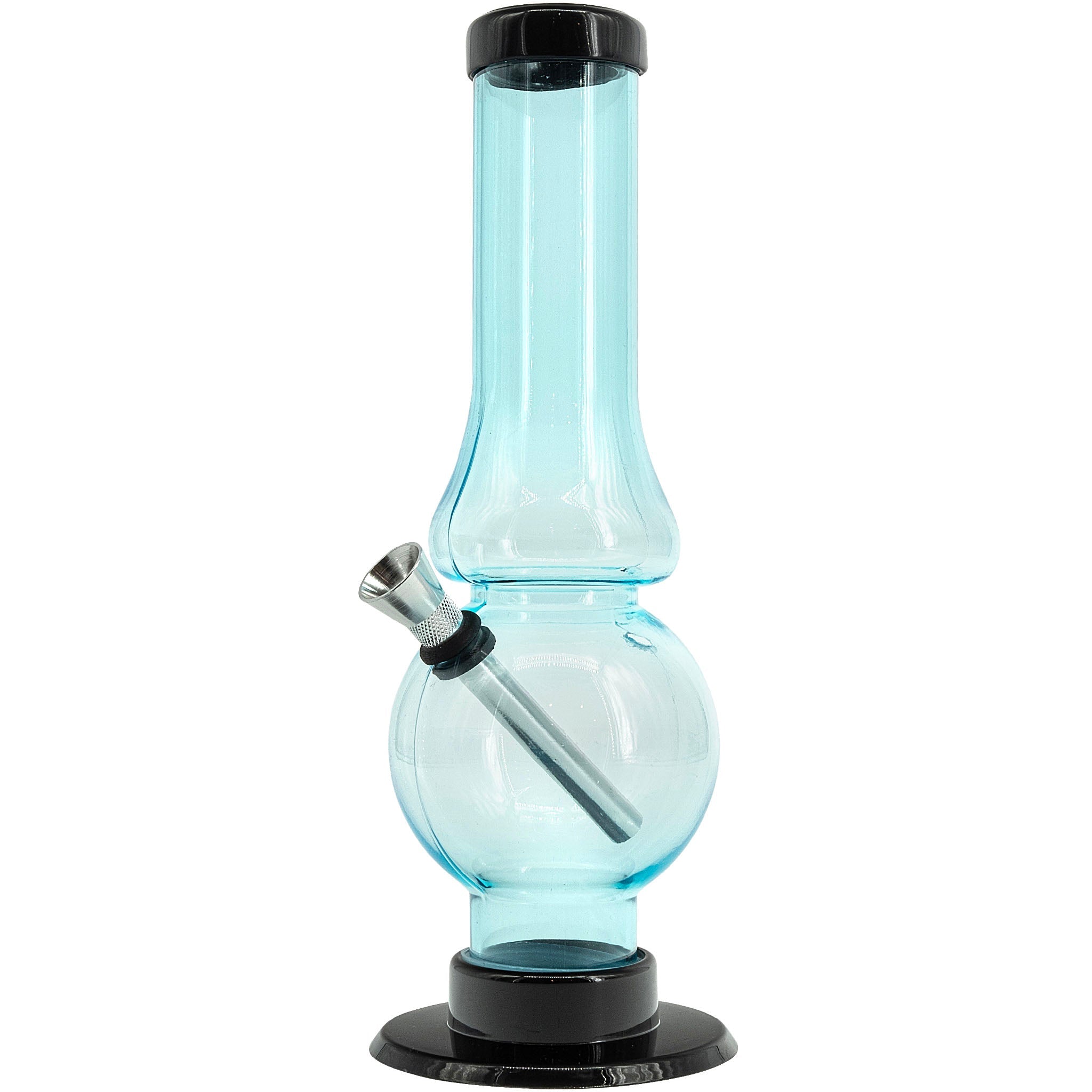 JM Enterprises 6-9" Acrylic Straight Tube Bubble Flare Bong - Multiple Colors - Discreet Smoker