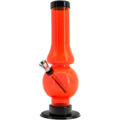 JM Enterprises 6-9" Acrylic Straight Tube Bubble Flare Bong - Multiple Colors - Discreet Smoker