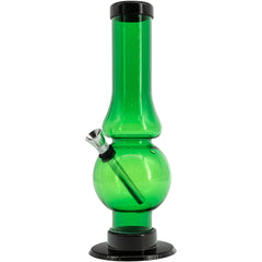 JM Enterprises 6-9" Acrylic Straight Tube Bubble Flare Bong - Multiple Colors - Discreet Smoker