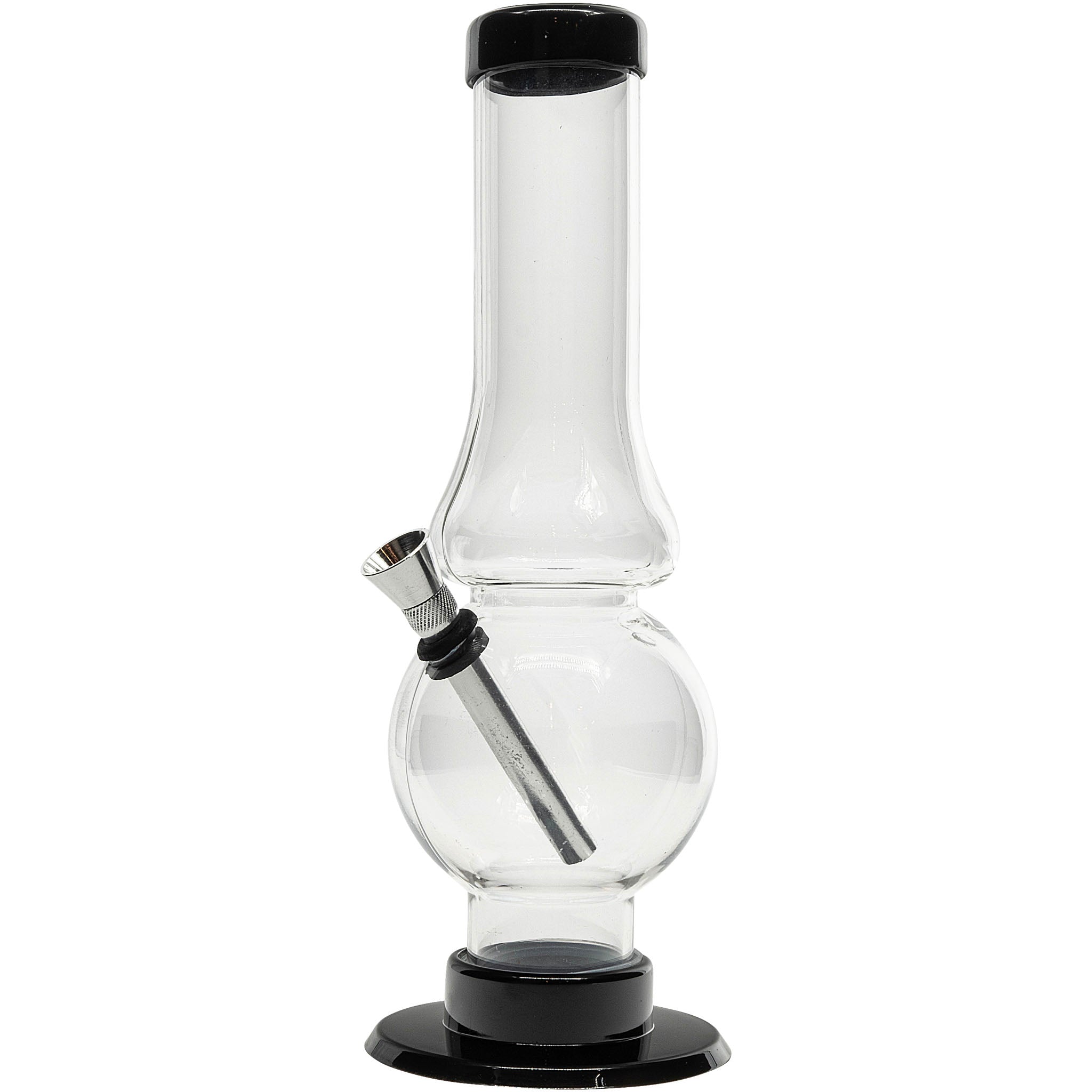 JM Enterprises 6-9" Acrylic Straight Tube Bubble Flare Bong - Multiple Colors - Discreet Smoker