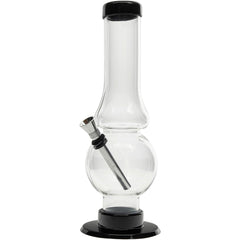JM Enterprises 6-9" Acrylic Straight Tube Bubble Flare Bong - Multiple Colors - Discreet Smoker