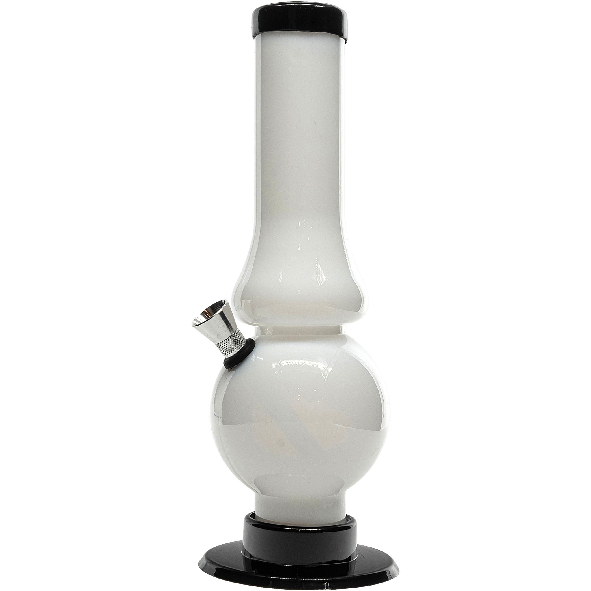 JM Enterprises 6-9" Acrylic Straight Tube Bubble Flare Bong - Multiple Colors - Discreet Smoker