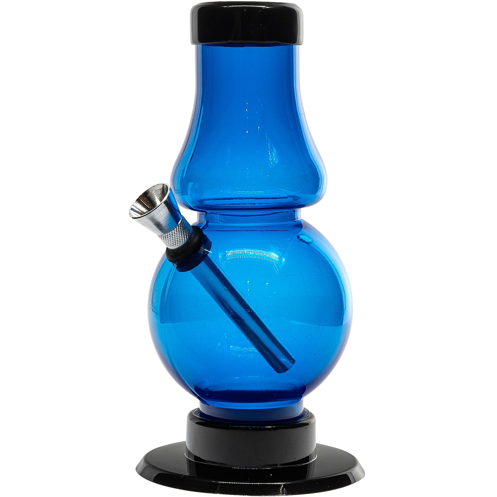 JM Enterprises 6-9" Acrylic Straight Tube Bubble Flare Bong - Multiple Colors - Discreet Smoker