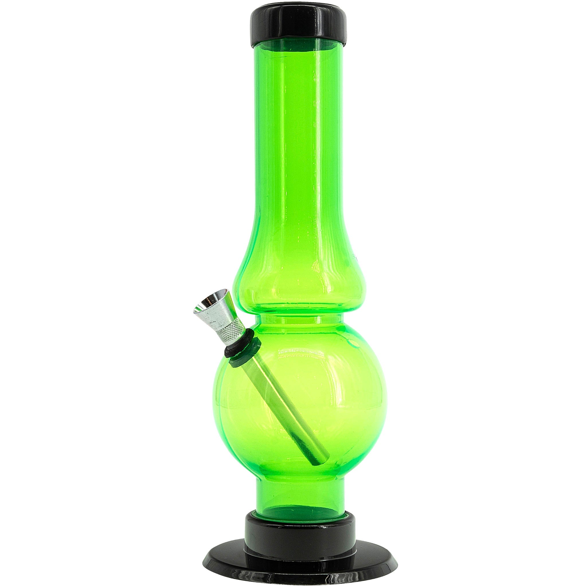 JM Enterprises 6-9" Acrylic Straight Tube Bubble Flare Bong - Multiple Colors - Discreet Smoker