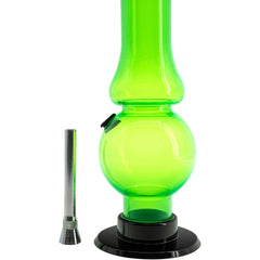 JM Enterprises 6-9" Acrylic Straight Tube Bubble Flare Bong - Multiple Colors - Discreet Smoker
