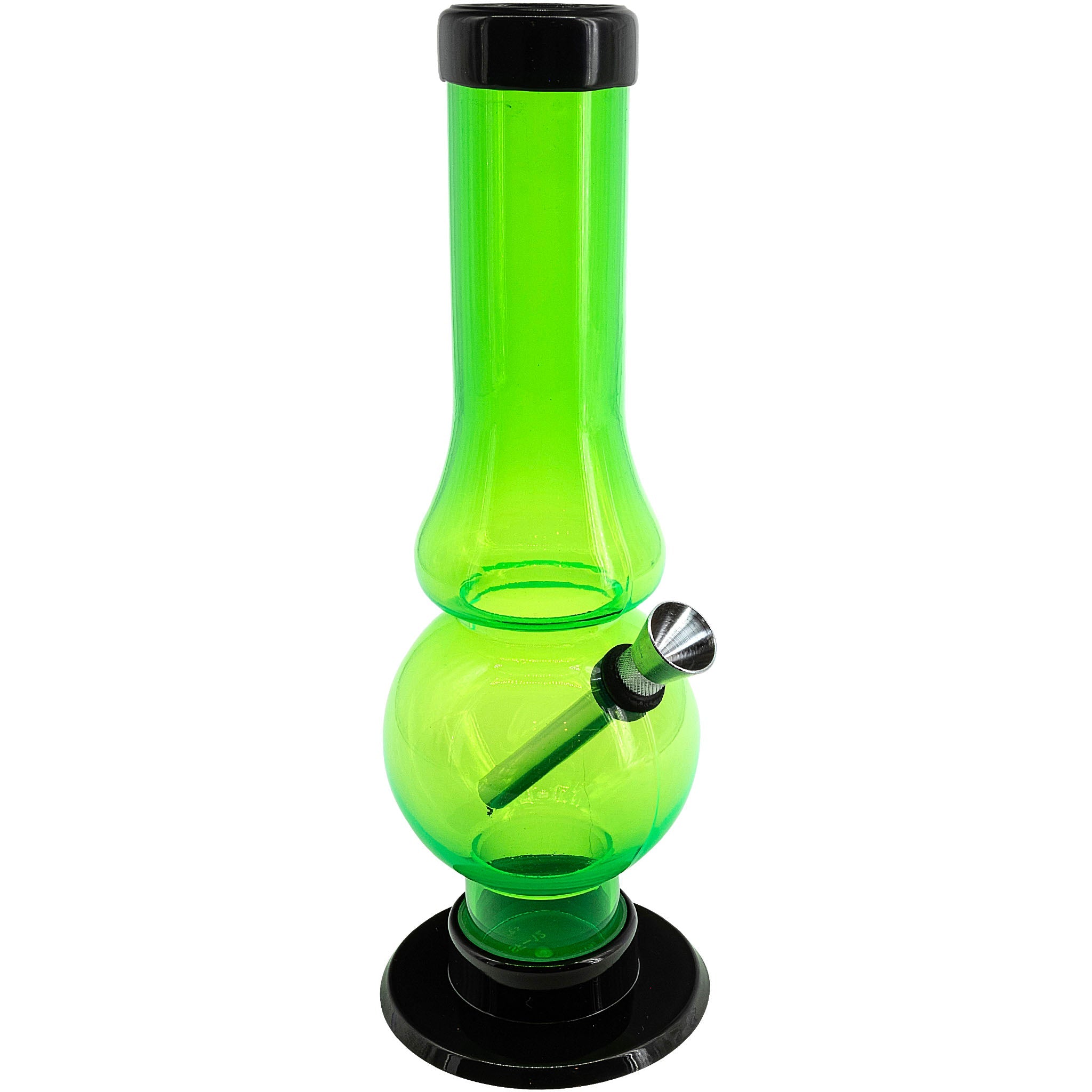 JM Enterprises 6-9" Acrylic Straight Tube Bubble Flare Bong - Multiple Colors - Discreet Smoker