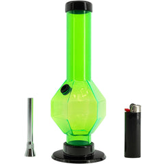 JM Enterprises 9-12" Acrylic Diamond Bong - Multiple Colors - Discreet Smoker