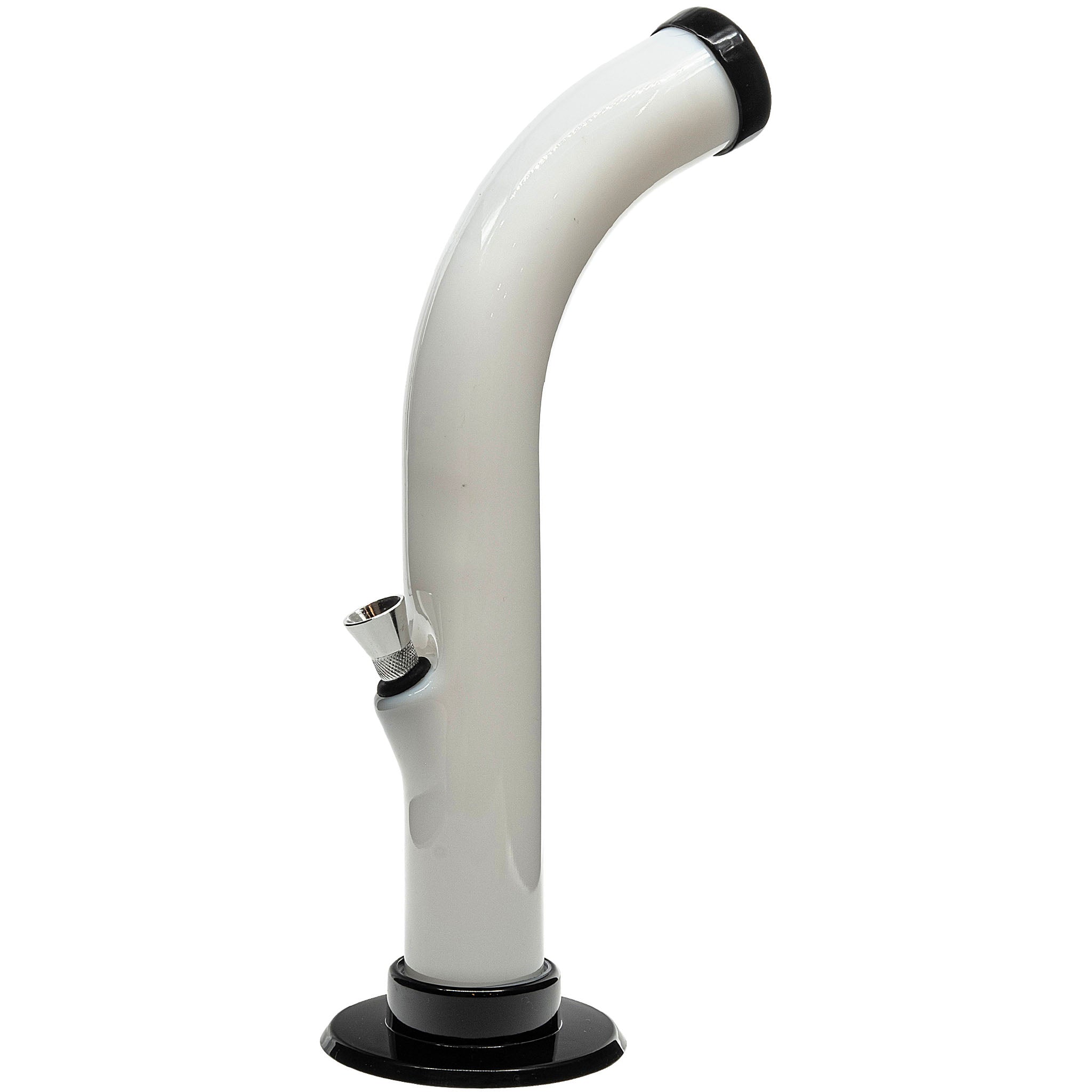 JM Enterprises 10'' Acrylic Curved Tube Bong - Multiple Colors - Discreet Smoker