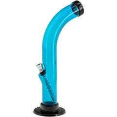 JM Enterprises 10'' Acrylic Curved Tube Bong - Multiple Colors - Discreet Smoker