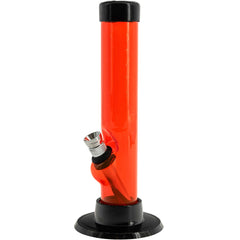 JM Enterprises 6" Acrylic Straight Tube Bong - Multiple Colors - Discreet Smoker