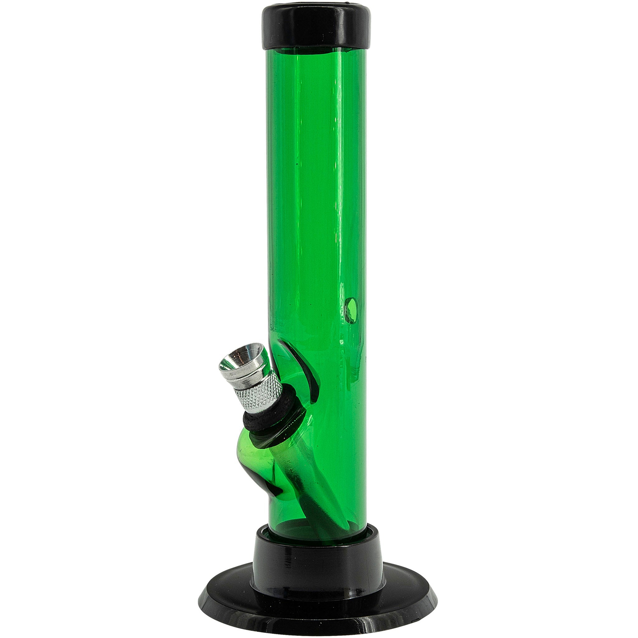 JM Enterprises 6" Acrylic Straight Tube Bong - Multiple Colors - Discreet Smoker