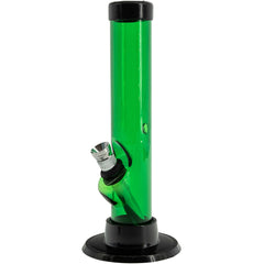 JM Enterprises 6" Acrylic Straight Tube Bong - Multiple Colors - Discreet Smoker