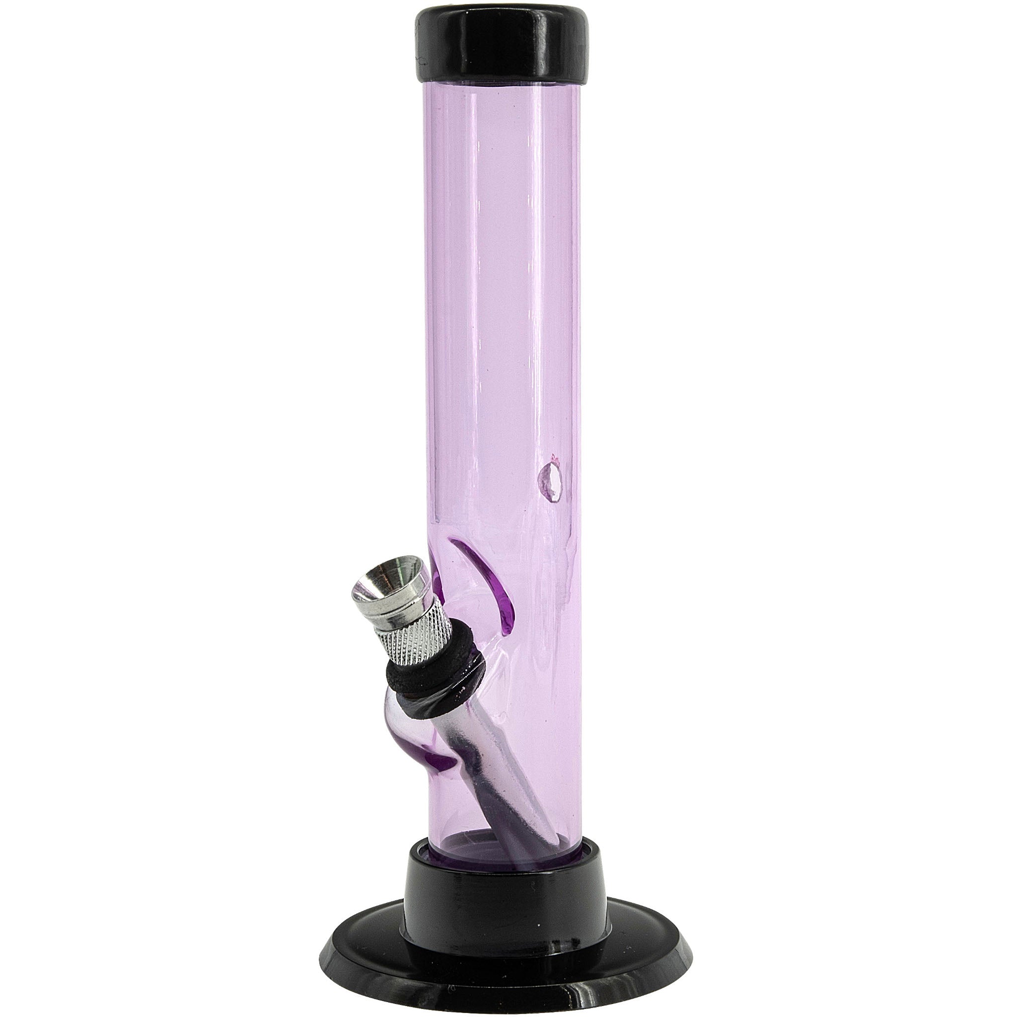 JM Enterprises 6" Acrylic Straight Tube Bong - Multiple Colors - Discreet Smoker