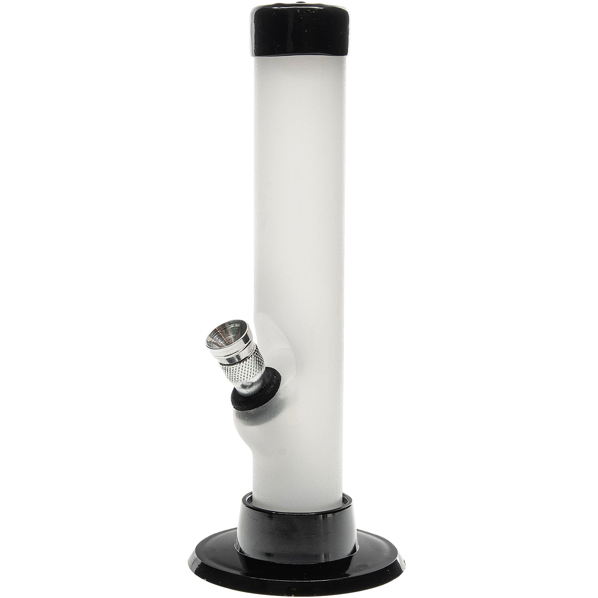 JM Enterprises 6" Acrylic Straight Tube Bong - Multiple Colors - Discreet Smoker