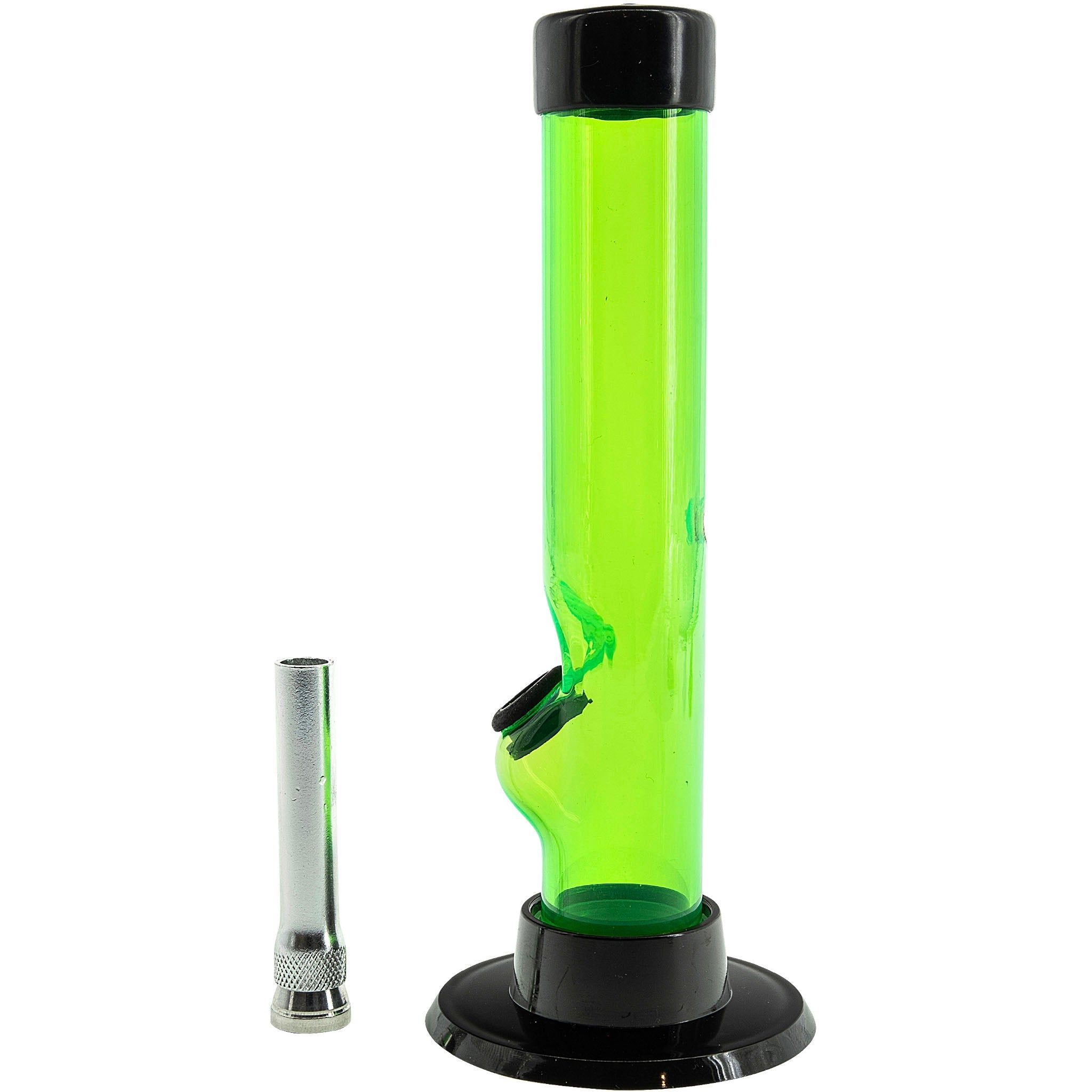 JM Enterprises 6" Acrylic Straight Tube Bong - Multiple Colors - Discreet Smoker