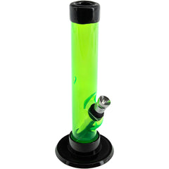 JM Enterprises 6" Acrylic Straight Tube Bong - Multiple Colors - Discreet Smoker
