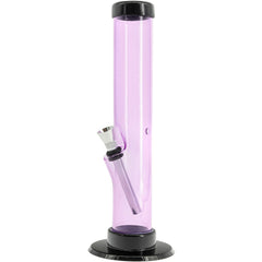 JM Enterprises 6-9-12" Acrylic Straight Tube Bong - Multiple Colors - Discreet Smoker