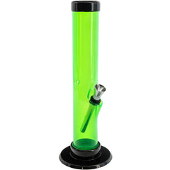 JM Enterprises 6-9-12" Acrylic Straight Tube Bong - Multiple Colors - Discreet Smoker