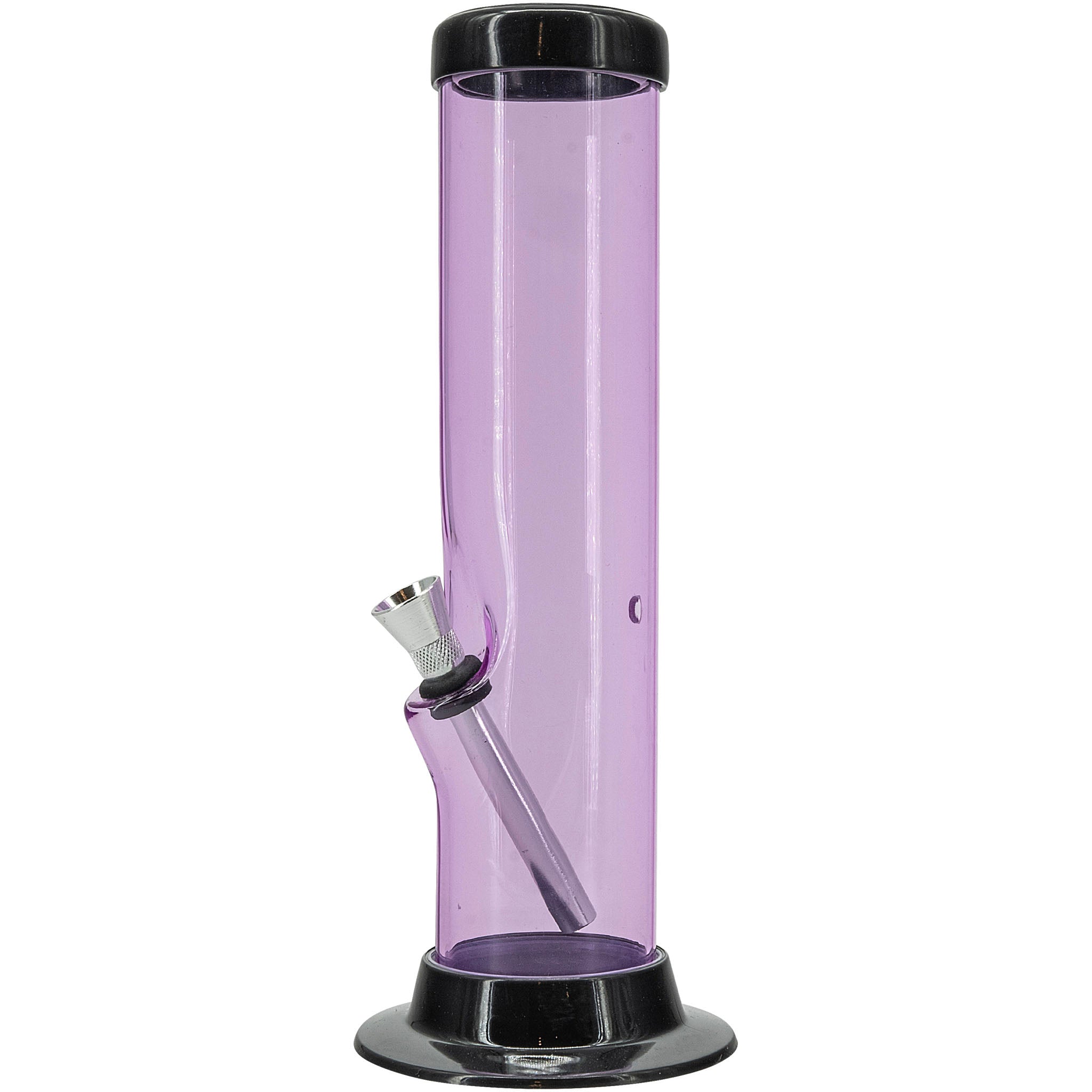 JM Enterprises 6-9-12-15" Acrylic Straight Tube Basic Bong - Multiple Colors - Discreet Smoker