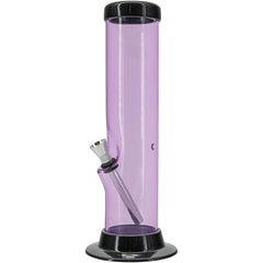 JM Enterprises 6-9-12-15" Acrylic Straight Tube Basic Bong - Multiple Colors - Discreet Smoker