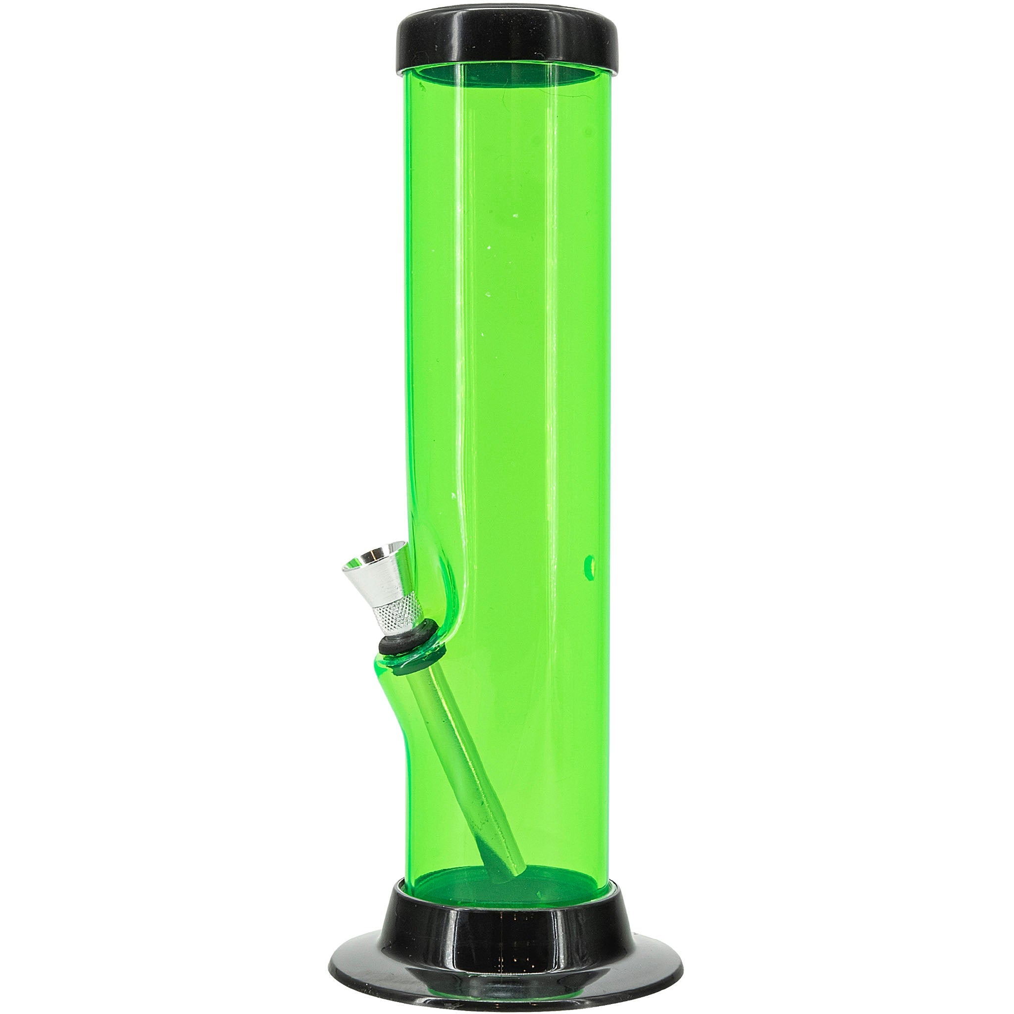 JM Enterprises 6-9-12-15" Acrylic Straight Tube Basic Bong - Multiple Colors - Discreet Smoker
