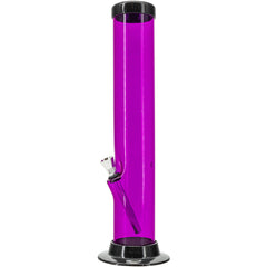 JM Enterprises 6-9-12-15" Acrylic Straight Tube Basic Bong - Multiple Colors - Discreet Smoker
