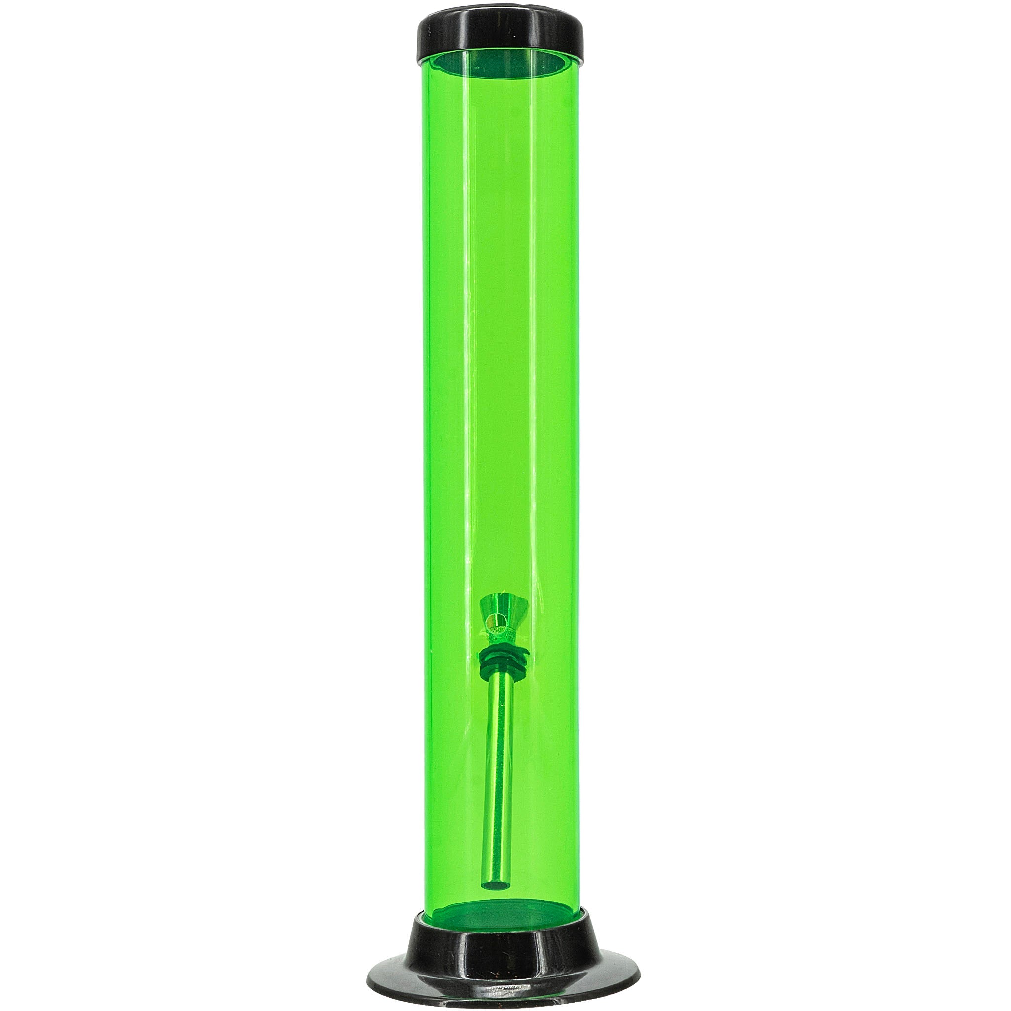 JM Enterprises 6-9-12-15" Acrylic Straight Tube Basic Bong - Multiple Colors - Discreet Smoker
