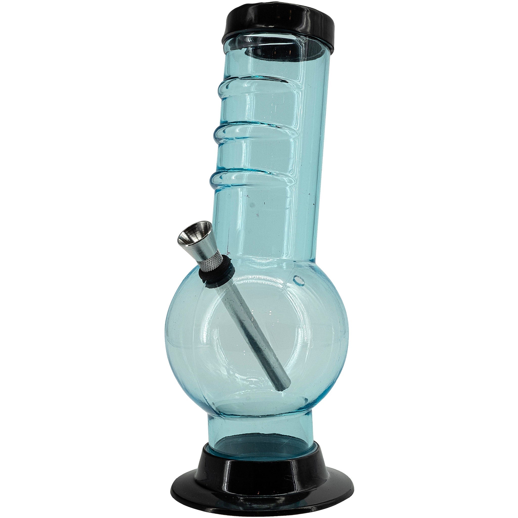 JM Enterprises 9-12" Acrylic Bent Neck Bubble Base Bong - Multiple Colors - Discreet Smoker