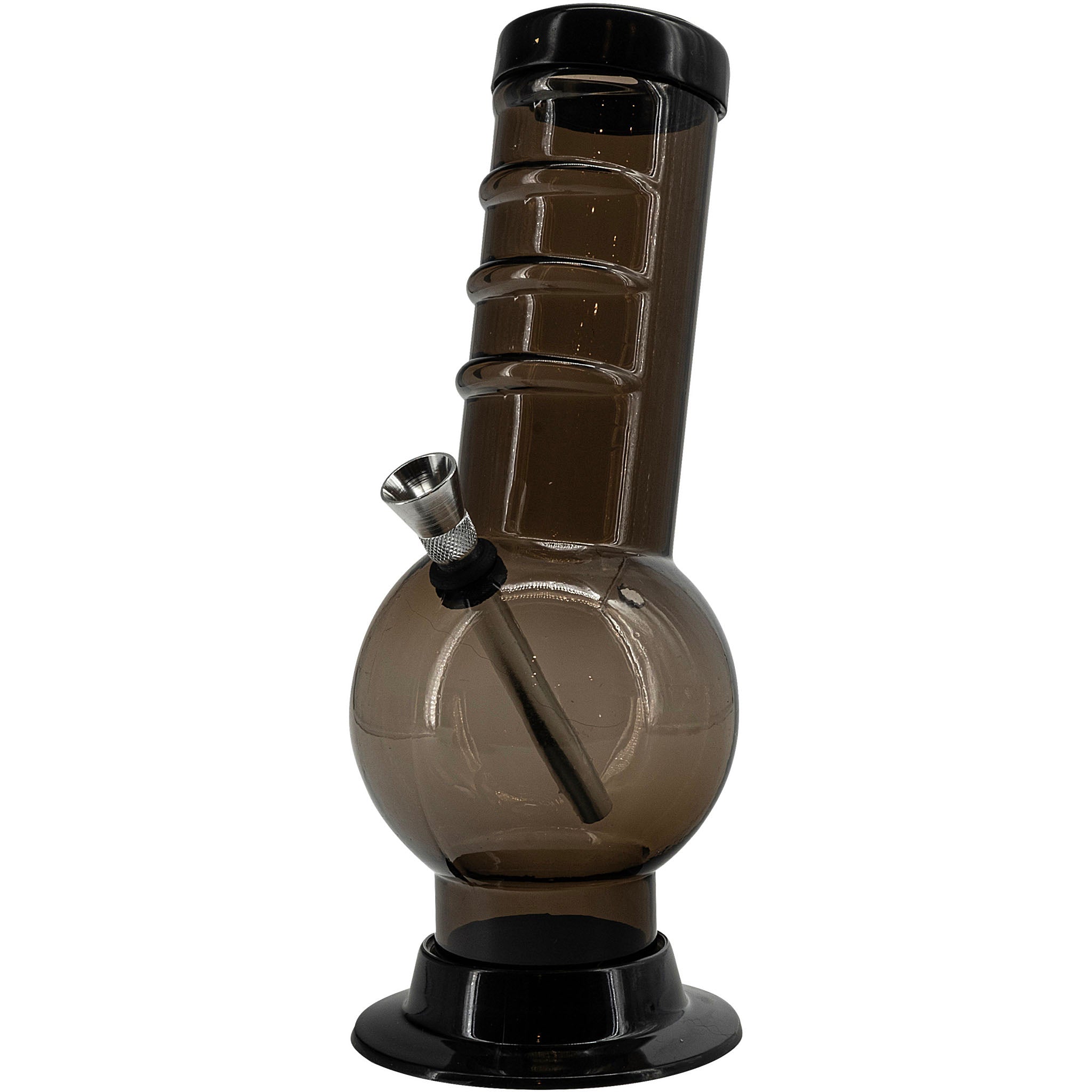 JM Enterprises 9-12" Acrylic Bent Neck Bubble Base Bong - Multiple Colors - Discreet Smoker