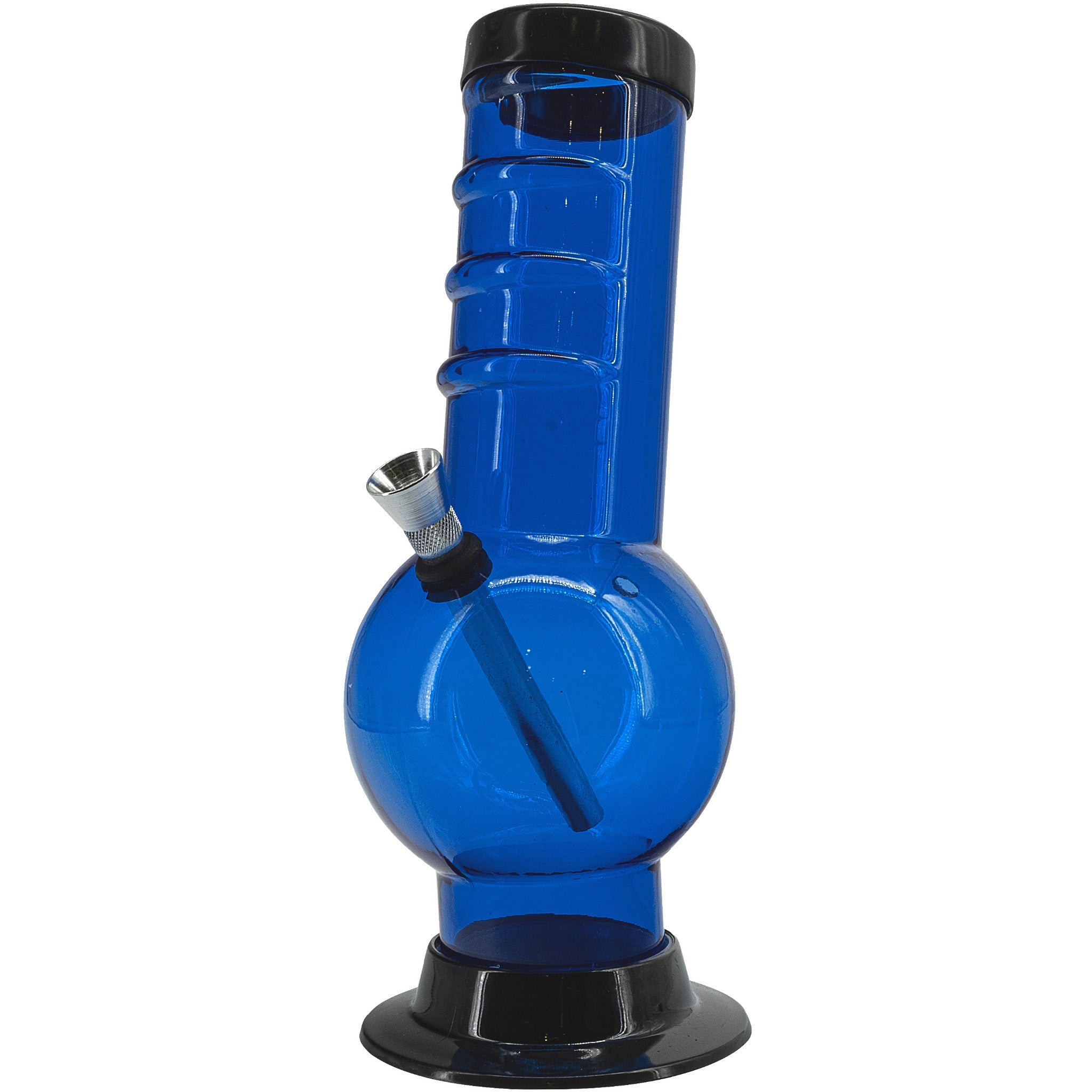 JM Enterprises 9-12" Acrylic Bent Neck Bubble Base Bong - Multiple Colors - Discreet Smoker