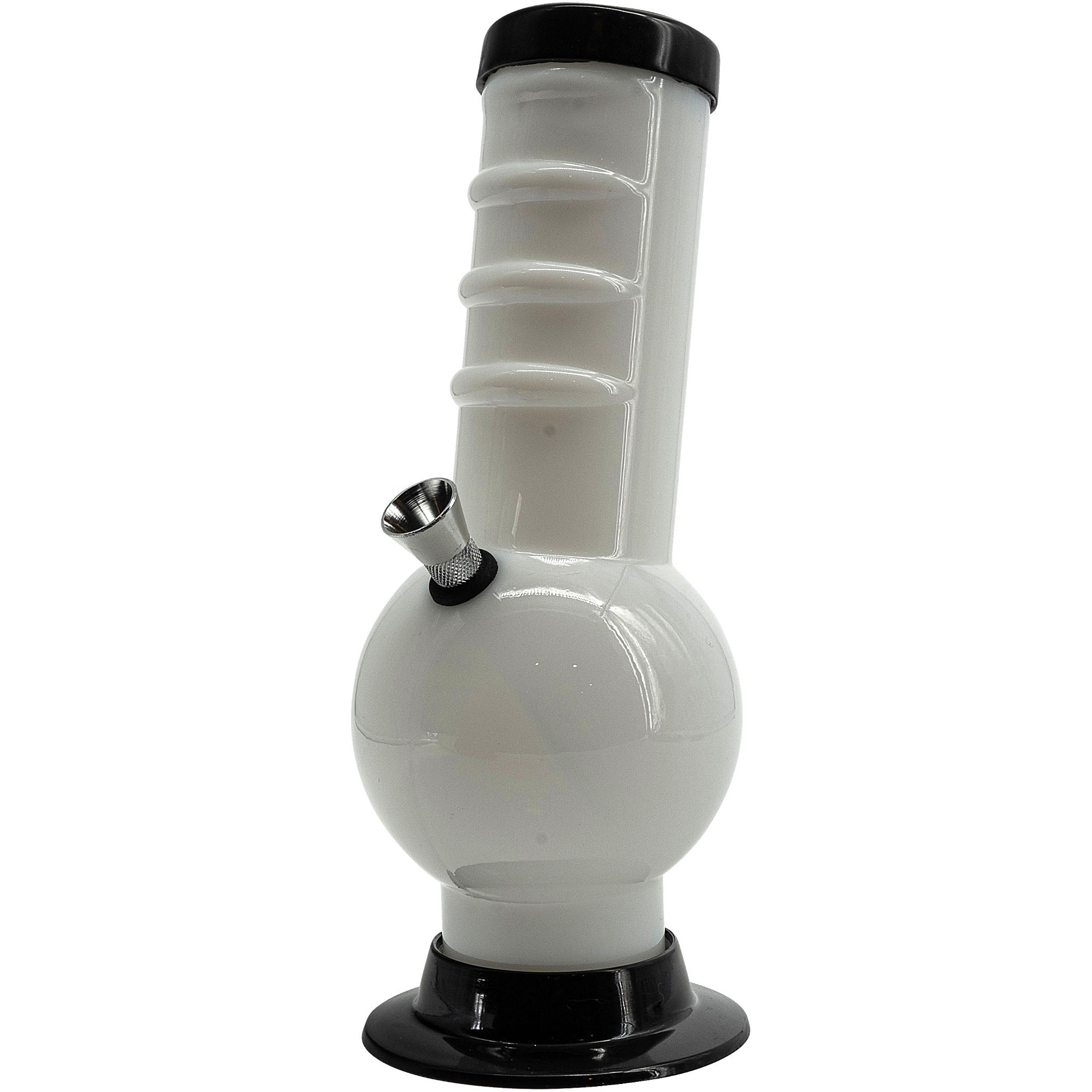 JM Enterprises 9-12" Acrylic Bent Neck Bubble Base Bong - Multiple Colors - Discreet Smoker