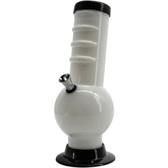 JM Enterprises 9-12" Acrylic Bent Neck Bubble Base Bong - Multiple Colors - Discreet Smoker